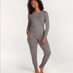 Thirdlove Organic Cotton Jogger Pajama Set Gray L